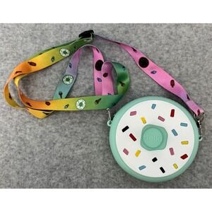 Crossbody Soft Donut Purse Silicone Shoulder Bag Strap Fairycore Coin Purse Cyan